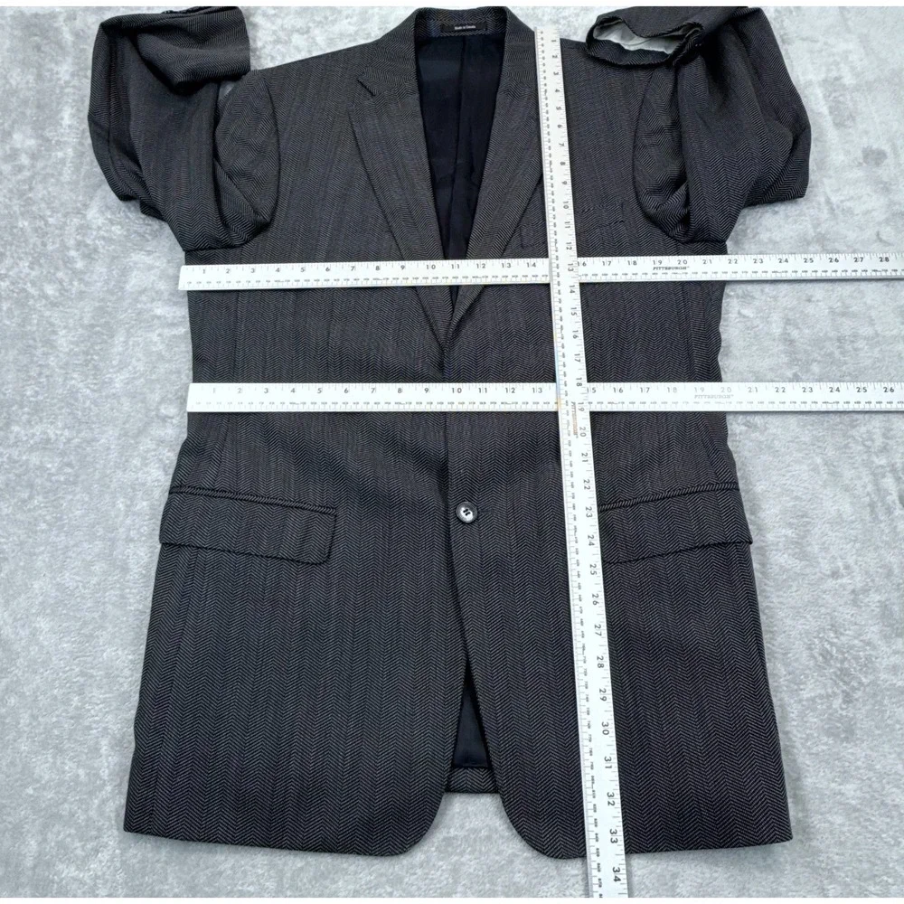 Versace Collection 100% Wool Herringbone Blazer Mens 42 US Sport Coat Jacket